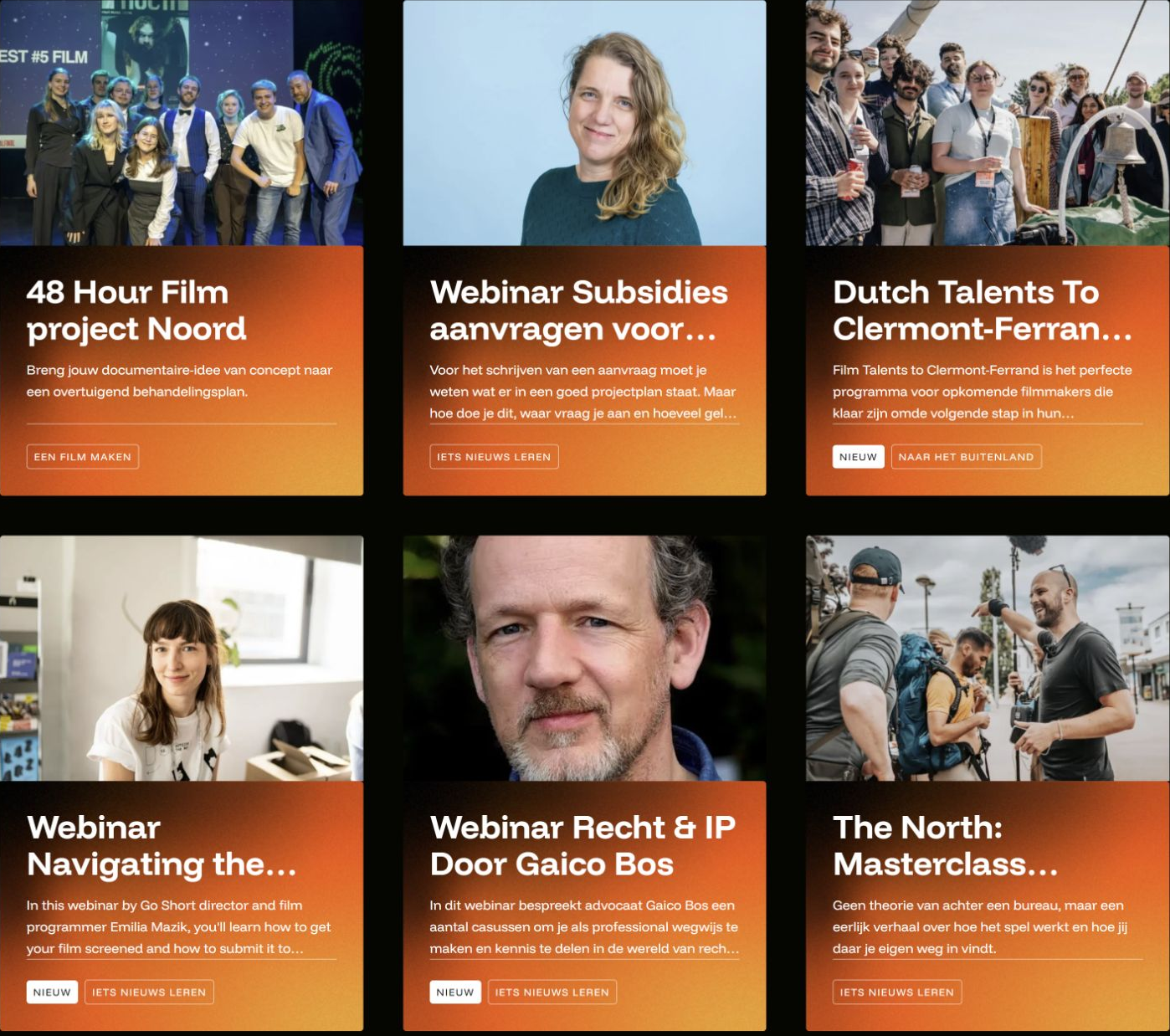 Zes activiteiten op cinenord.nl: van het 48 Hour Film project Noord tot webinars en een masterclass filmmaken.